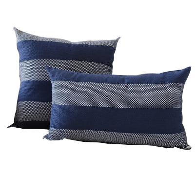 China Hot Sale 18x18 Anti-pilling Plaid Covers 18x18 Inch Gray Blue Farmhouse Decorative Check Plaid Cushion Cover for sale