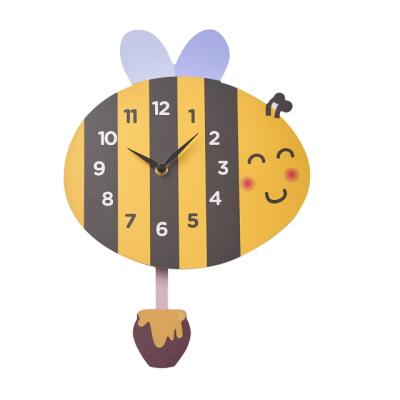 China Art Decor DIY Swing Clocks Wall Pendulum Bee Shape Clock for sale