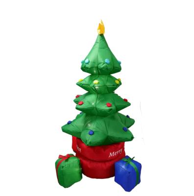 China PVC Coated Nylon Durable Cute Inflatable Decorations Inflatable Rotating Christmas Tree + 3 Gift Box Decoration for sale