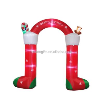 China PVC Coated Nylon Wholesale Inflatable 2.4M Inflatable Arch+Snowman+Santa Claus Party Decorations From China for sale