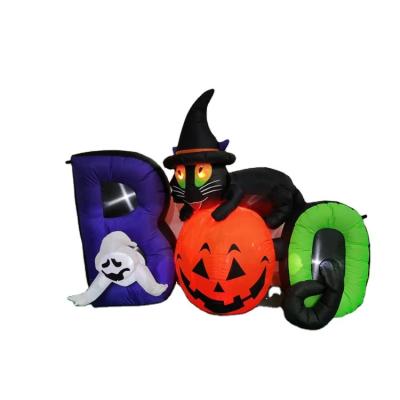 China PVC Coated Nylon Stable Giant Halloween Inflatable Cat Decorations Inflatable Stage Decoration Lying Quality for sale