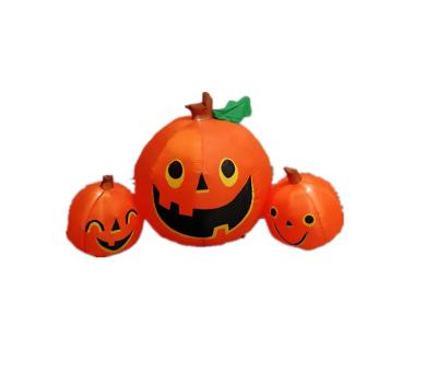 China PVC Coated Nylon Wholesale China Party Decorations For Halloween Three Pumpkins Retail Decor Inflatable Model Customized for sale