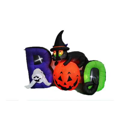 China PVC Coated Indoor Inflatable Decoration High Quality Nylon Halloween Cat Inflatable Party Decoration Lying for sale