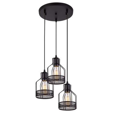 China Good Quality Retro E27 LED Personality Round Colorful Discount Decorative Pendant Light Modern Black Creative Chandelier Dome for sale