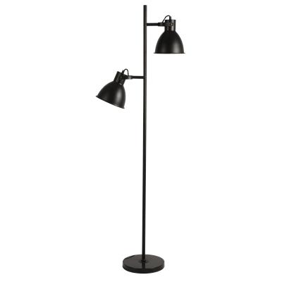 China Residential Modern European Industrial Black Double Bulbs Living Room Floor Lamp For Bedroom Home Corner Decoration for sale