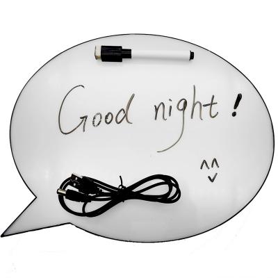 China 2022 hot selling bedroom USB battery speech bubble light box for advertising light boxes writing message birthday holiday for sale