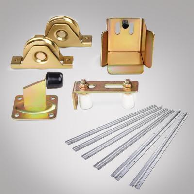 China China Industrial Spline Wheel Roller Steel Track Bolt Down Sliding Door Hardware Accessories Set for sale