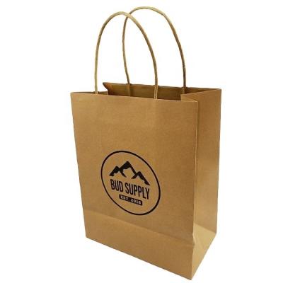 China Recyclable Wholesale Custom Logo Paper Gift Bags Gold Paper Shopping Bag for sale