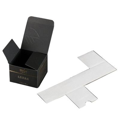 China New Design Custom Face Cream Black Paper Cosmetic Boxes Handmade With Embossed Desi for sale