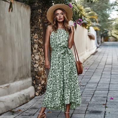 China Casual Beach Dress New Polka Dot Prints Trending Summer Dresses 2022 Style Breathable Bohemian Ladies for sale