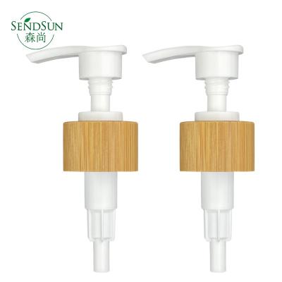 China Good Quality Wholesale Customized Lotion Pump Dispenser Bamboo Body Lotion Pump Cosmetic for sale