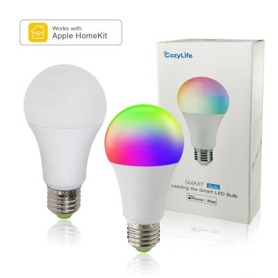 China Smart living room homekit A19 9W E27/E26/B22 WiFi bulb homekit Apple phone Siri voice control rgbcw light for sale