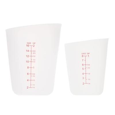 China Kitchen Silicone Viable Baking Measuring Cup With Dual Scales Stir Pour Cupcake Flour Beaker DIY Cake Measuring Tools for sale