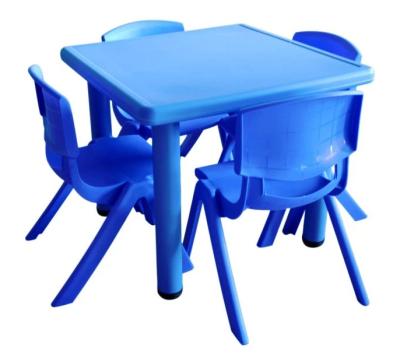 China Family Zhejiang Day Care Supplies Kindergarten Colorful Square Kindergarten Chairs Plastic Tables for sale