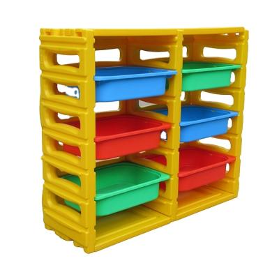 China Muti-Layer Plastic Toy Shelf Classroom Toys 'Show Storage Shelf Kids Plastic Cabinet for sale