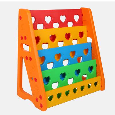 China Multi-functional Plastic Kindergarten Kindergarten Preschool Furniture Kindergarten Book Cabinets Kids Children Plastic Book Shelves for sale