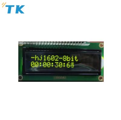 China Custom 80x36mm Black Yellow Characters High Contrast 16x2 VA Lcd Display Modules 1602 for sale