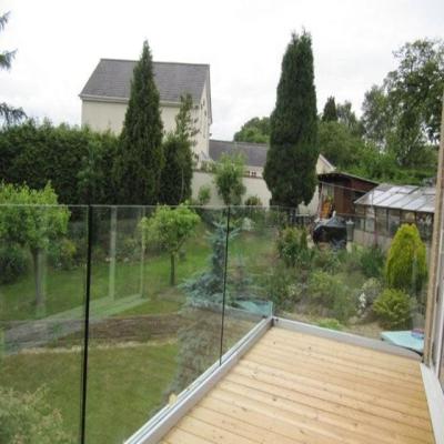 China Best Selling Modern Interior Clearly Tempered Laminated Glass Balustrade Railing Aluminum Railing Fence for sale