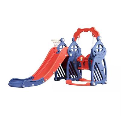 China Multifunctional colorful cartoon kids toys plastic slide with swing gift for kids for sale