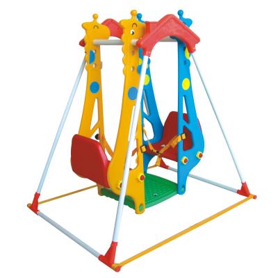 China Plastic Giraffe Union Play Plastic Swing Two Seats Swing With Seat Belt for sale