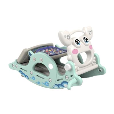 China Ride on Plastic Animal Cartoon Toys Kids Plastic Animal Cartoon Toys Multifunctional Slide Chair 4-in-1 Birthday Gift Toddler Indoor Toddler Toy for sale