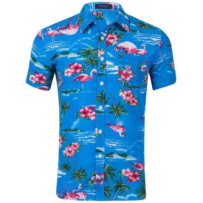 China Hawaiian Print Shirt Men 100 Percent Polyester Anti-pilling Stock Mens Designer Beach Shirts for sale