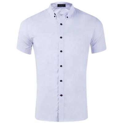 China Formal Dyed Mens White Work Office Shirts Men Anti-pilling Good Service With Short Sleeve for sale