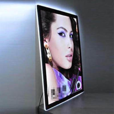 China Acrylic Led Sign Board Crystal Led Light Box For Movie Poster Frameless Led Light Box for sale