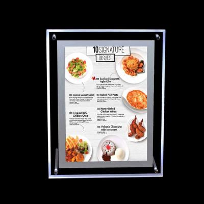 China Lightweight Acrylic Panel Menu Board Aluminum Variable Led Backlit Picture Frame Led Light Box for sale