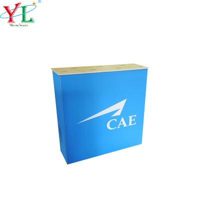 China Outdoor And Indoor Activity Promote Wrap Around Promotion Graphic Podium Portable Trade Show Counter Table for sale