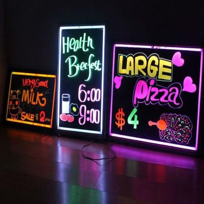 China Acrylic led message table full color flashing writing board glowing drawing display board acrylic led writing board for sale