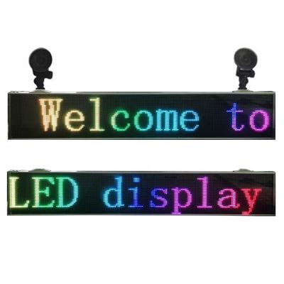 China Indoor Full Color Portable Message Running Car LED Scrolling Text Display For Car for sale