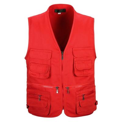 China Men's Multi Pocket Cargoes Fisherman Vest for Fishing Hiking Journalist Photography Camping Safari for sale