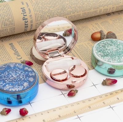 China For Contact Lenses 2022 Fashion With Mirror Contact Lens Case Zodiac Travel Color Contact Lens Case Portable for sale