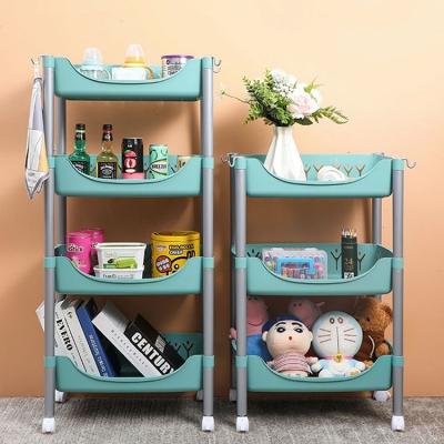 China Viable Unique Hot Selling Popular Product Design Plastic Kitchen Shelf With Pulleys for sale