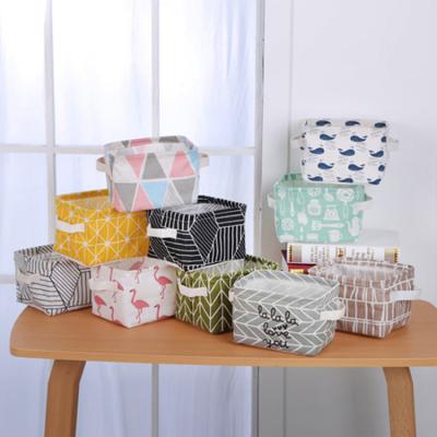 China Wholesale Viable Folding Basket Cloth Canvas Cube Storage Boxes Foldable Organizer Bins Storage For Laundry Toys Clothes for sale