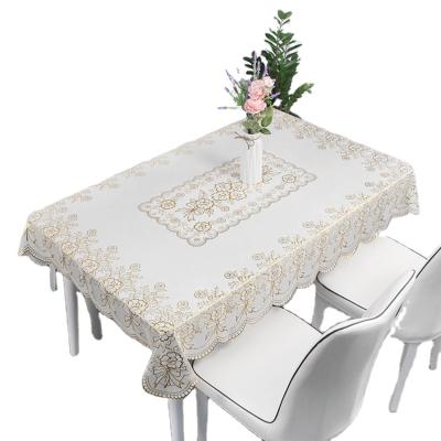 China Wholesale PVC waterproof tablecloth can be waterproof and oil proof rectangular disposable mat or customized round table mat for sale