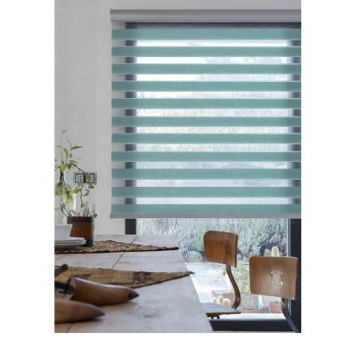 China Waterproof Electric Window Shade Blackout Curtains Double Layer Zebra Roller Blinds Motorized for sale