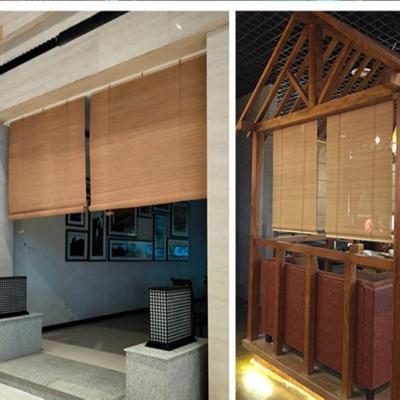 China Slat Ready Ship Customized Shades Blinds Bamboo Sunshade Balcony Blinds For Tea Room Study Office Hotel for sale