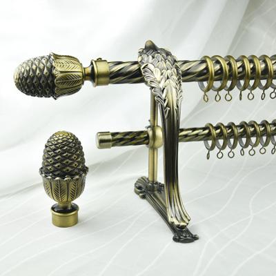 China KEEWO Factory Price Fashionable 28/19mm Bronze Curtain Easy Finials Twisted Curtain Pole Accessories for sale