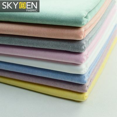 China Hot Selling Anti-static Cotton Solid Color 100% White Yarn Dyed Oxford Shirt Fabric for sale