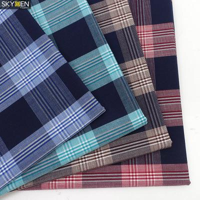 China 2020 pure elegant yarn dyed cotton check plaid fabric men's tartan canvas fabric for shirts from Skygen for sale