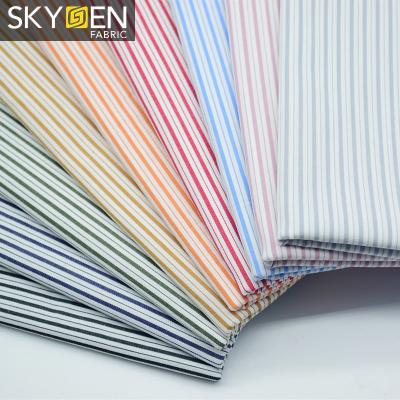 China Ready Stock 100% Cotton Yarn Dyed Antistatic Striped Fabric For Mens Shirt for sale