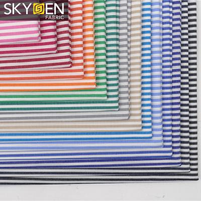 China China 100% Single Yarn Anti-Static Textile Cotton Yarn Dyed Stripes Cloth Cotton Fabric For Shirts Linen Textile Wholesale Stocks for sale