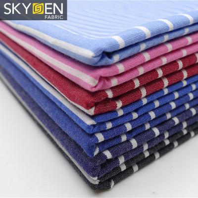 China Guangzhou Skygen Cotton Apparel Textiles Cotton Woven Fabric Anti-static 100% Cotton Yarns Dyed Woven Stripes for sale