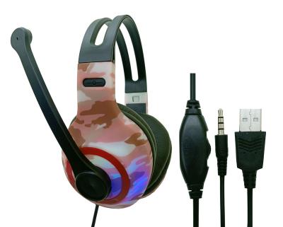 China 2021 Headband 100% Amazon Success QC Check Model: JIND-886 With 7 Colors Luminous Microphone With Wired Headphones By Print Artwork for sale