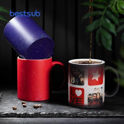 China BestSub Viable Wholesale Hot Sale StarSky Sublimation 11oz Glaossy Custom Ceramic Photo Color Changing Magic Mugs for sale