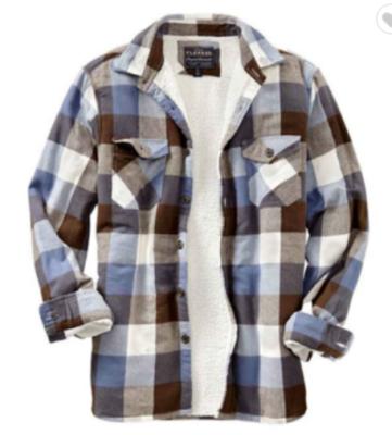 China Anti-wrinkle china custom long sleeve plaid flannel striped cotton mens shirts custom logo shirt for men casual for sale