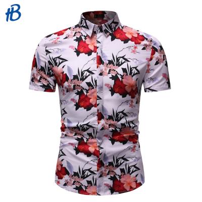 China Wholesale Floral Print Anti-Wrinkle Mens Shirts Summer Formal Casual Short Sleeve Shirts For Men Slim Type for sale