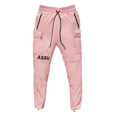 China Anti-Wrinkle Cargo Jogger Pants Black Pink Men Slim Wholesale Custom Men Plain Casual OEM Pockets Sweatpants Shaping Wear Pants for sale